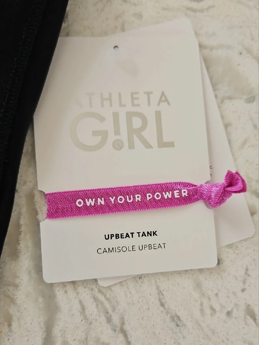 NWT Athleta Girl Upbeat Tank Black Crisscross Back Camisole Size XXL 16